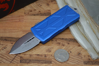 Microtech Exocet OTF - Stonewash Blade / Blue Handle - 157-10BL