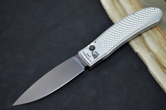 Piranha Knives "Toxin" - CPM-S30V Steel / Silver Aluminum Handle / Black Blade
