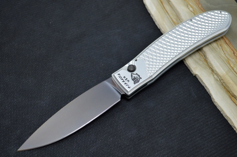 Piranha Knives "Toxin" - CPM-S30V Steel / Silver Aluminum Handle / Black Blade - Northwest Knives