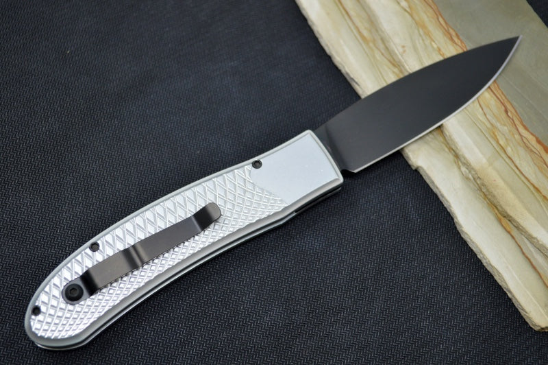Piranha Knives "Toxin" - CPM-S30V Steel / Silver Aluminum Handle / Black Blade - Northwest Knives