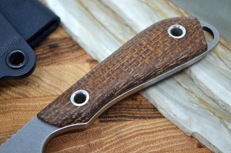 White River Knives Caper - Natural Burlap Micarta Handle