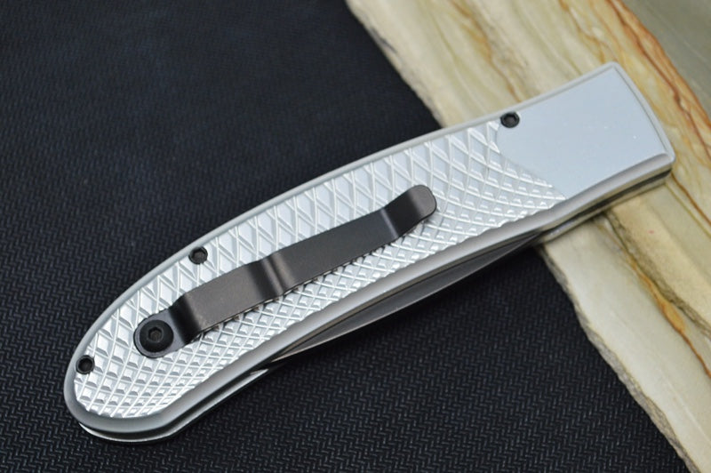 Piranha Knives "Toxin" - CPM-S30V Steel / Silver Aluminum Handle / Black Blade - Northwest Knives
