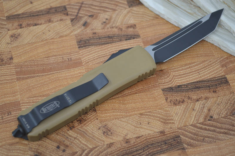 Microtech UTX-85 OTF - Tanto Edge / Black Blade / Tan Body - 233-1TA - Northwest Knives