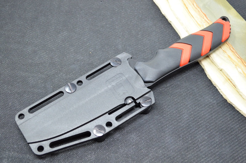 Hogue Knives H&K Fray Fixed Blade - Red & Black Rubber Handle / Black Cerakote Coated Blade / CPM-154CM 55252