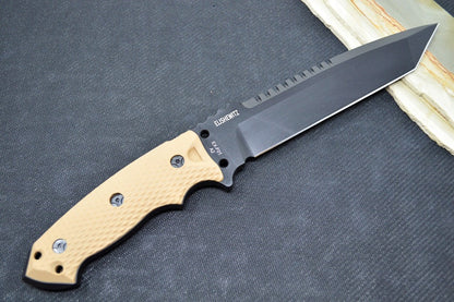 Hogue Knives EX F01 - Flat Dark Earth G-10 Handle Scales / Black A2 Tool Steel Blade / Tanto Blade 35107