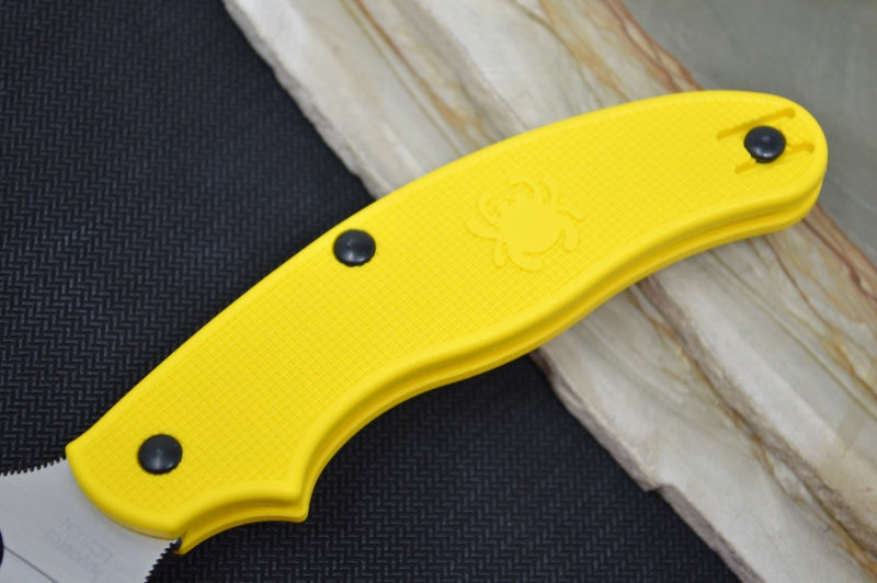 Spyderco UK Penknife Salt - Yellow FRN Handle Handle / Leaf Shaped Blade / LC200N Steel C94PYL