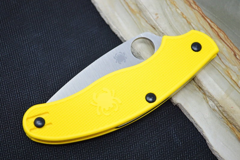 Spyderco UK Penknife Salt - Yellow FRN Handle Handle / Leaf Shaped Blade / LC200N Steel C94PYL