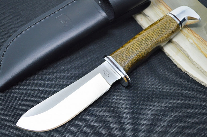 Buck Skinning Knife | Green Micarta Handle | Leather Sheath | Northwest Knives