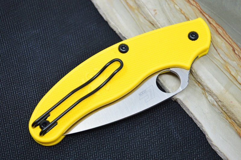 Spyderco UK Penknife Salt - Yellow FRN Handle Handle / Leaf Shaped Blade / CPM-Mangacut Steel C94PYL