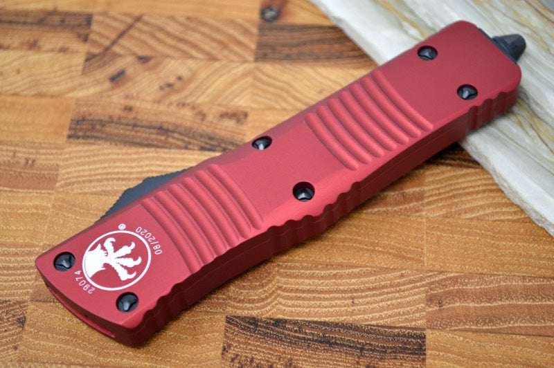 Microtech Combat Troodon OTF - Black Blade / Tanto Style / Red Aluminum Handle 144-1RD