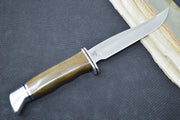 Buck Pathfinder Pro Hunting Knife - CPM-S35VN Blade / OD Green Micarta Handle / Leather Sheath 13107 - Northwest Knives