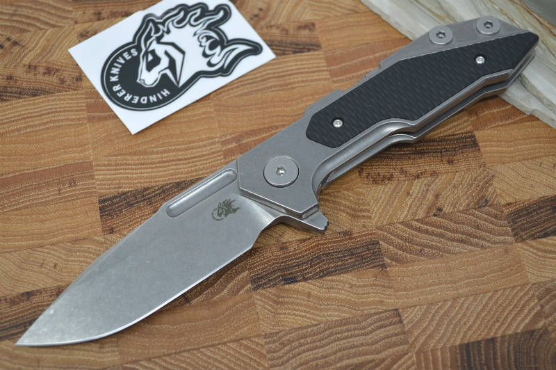 Rick Hinderer Knives Fulltrack - Tri Pivot - Stonewash Spearpoint Blade - Black G10 - Northwest Knives