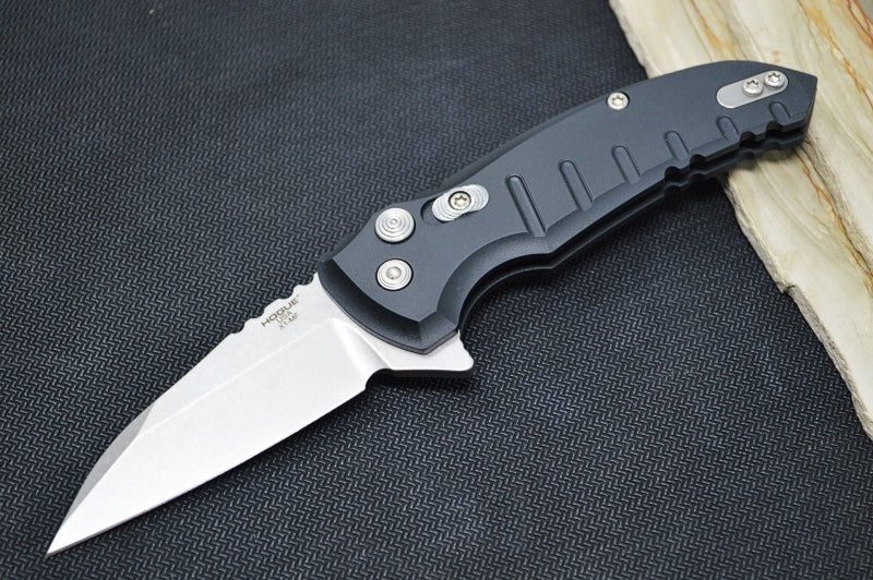 Hogue Knives X1 Microflip - Black Aluminum Handle / CPM-154 Blade / Wharncliffe Blade 24160