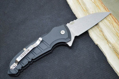 Hogue Knives X1 Microflip - Black Aluminum Handle / 154CM Blade / Wharncliffe Blade 24160