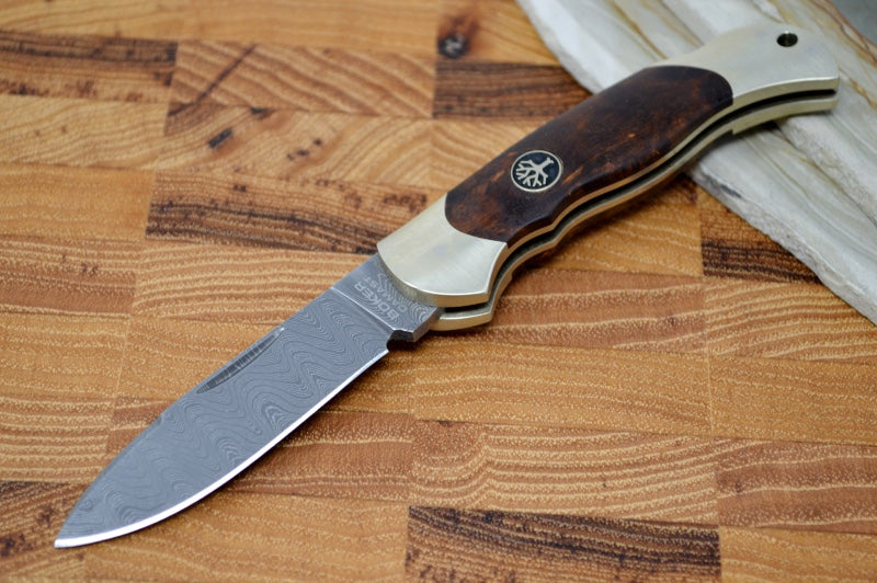 Boker Junior Scout Spearpoint Damascus - Curly Birch Handle 111920DAM