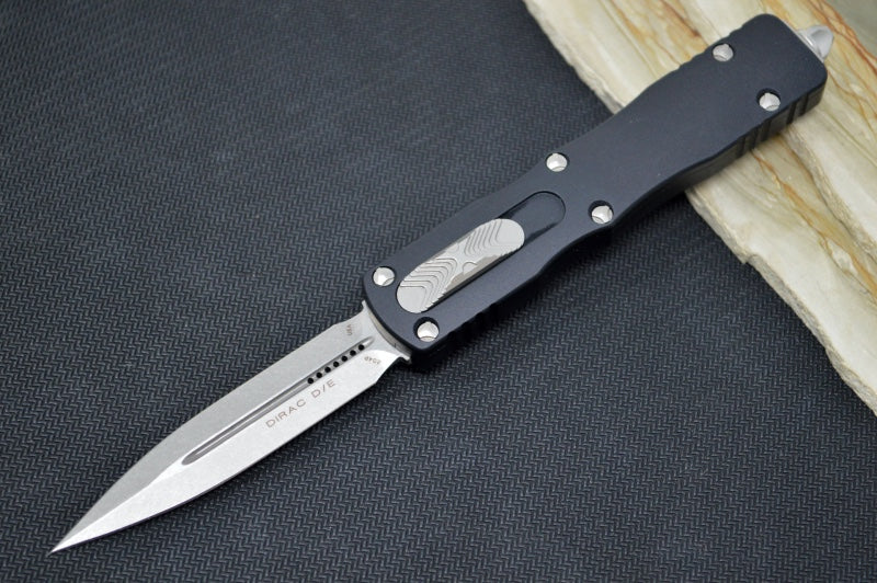Microtech Dirac OTF - Stonewash Finish / Double Edge / Black Handle 225-10