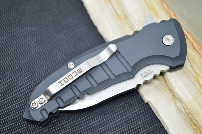 Hogue Knives X1 Microflip - Black Aluminum Handle / 154CM Blade / Wharncliffe Blade 24160