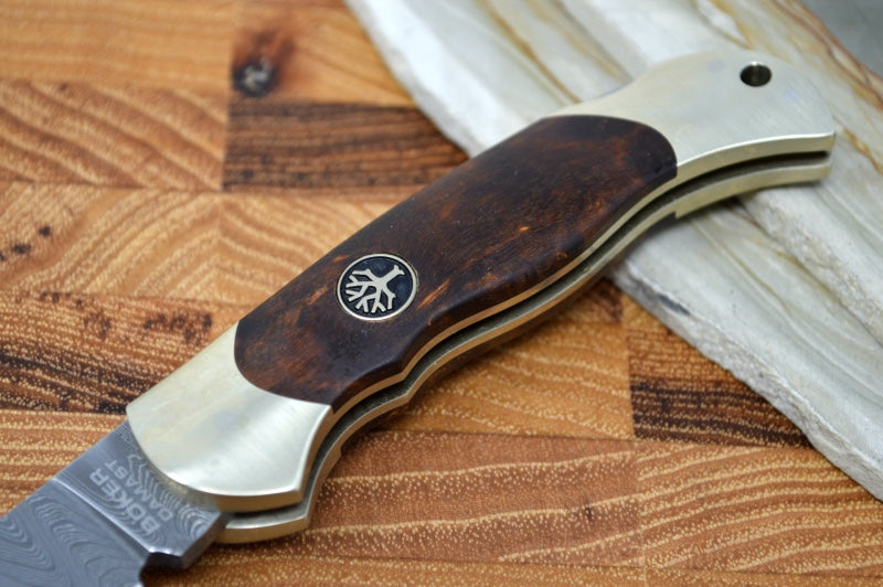 Boker Junior Scout Spearpoint Damascus - Curly Birch Handle 111920DAM