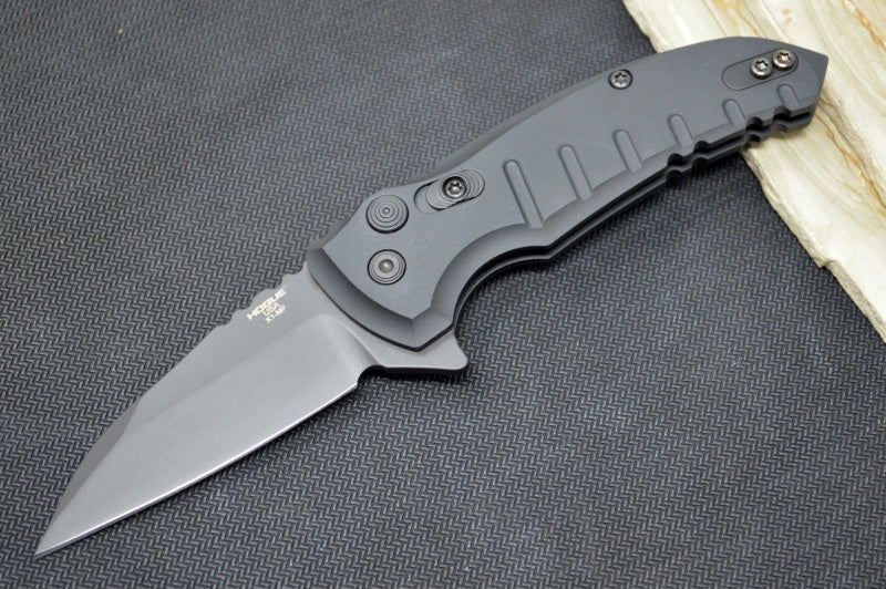 Hogue Knives X1 Microflip - Black Aluminum Handle / CPM-154 Steel / Black Wharncliffe Blade 24166
