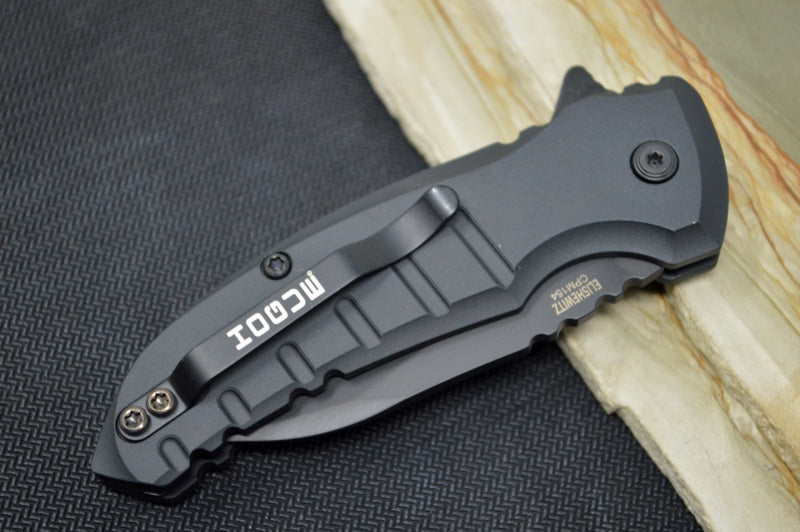 Hogue Knives X1 Microflip - Black Aluminum Handle / CPM-154 Steel / Black Wharncliffe Blade 24166