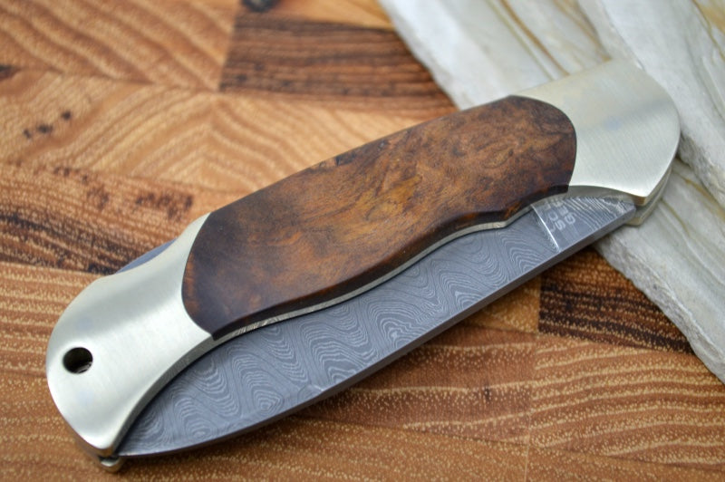 Boker Junior Scout Spearpoint Damascus - Curly Birch Handle 111920DAM