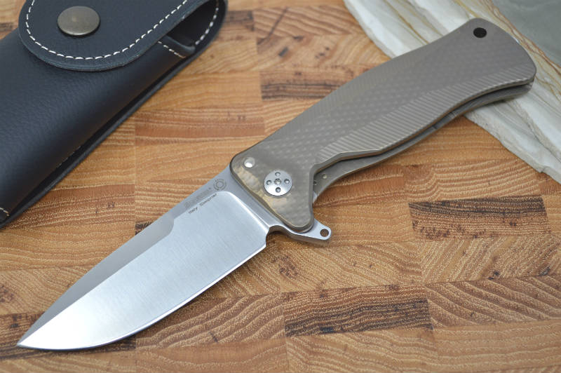 Lionsteel SR-11 Bronze Titanium Integral Flipper - SR11 B - Northwest Knives