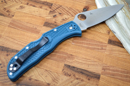 Spyderco Endela - Blue Handle / Satin Blade / K390- C243FPK390