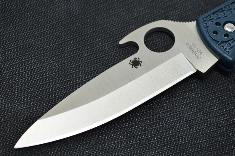 Spyderco Endela Emerson Wave- Blue & Gray Handle / Satin Blade / VG-10 Steel - C243PGYW