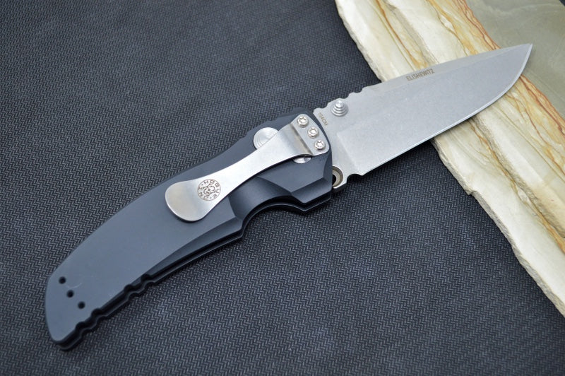 Hogue Knives EX 01 - Black Anodized Aluminum Handle / 154CM steel / Drop Point Blade 34170