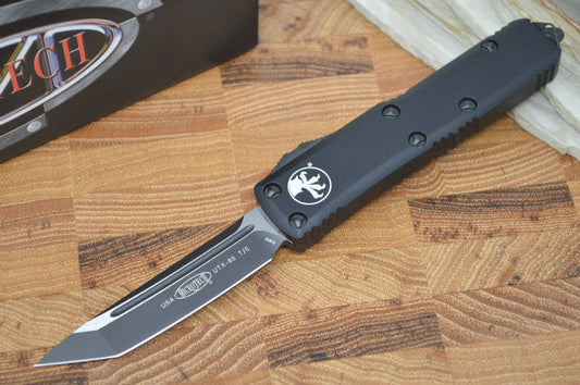 Microtech UTX-85 OTF - Single Edge / Tanto Black Blade / Black Body - 233-1T - Northwest Knives