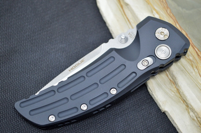 Hogue Knives EX 01 - Black Anodized Aluminum Handle / 154CM steel / Drop Point Blade 34170