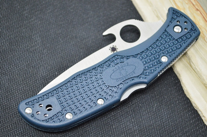 Spyderco Endela Emerson Wave- Blue & Gray Handle / Satin Blade / VG-10 Steel - C243PGYW
