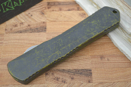 Heretic Knives Manticore X OTF - Break Through Green / Battle-worn Recurve Blade