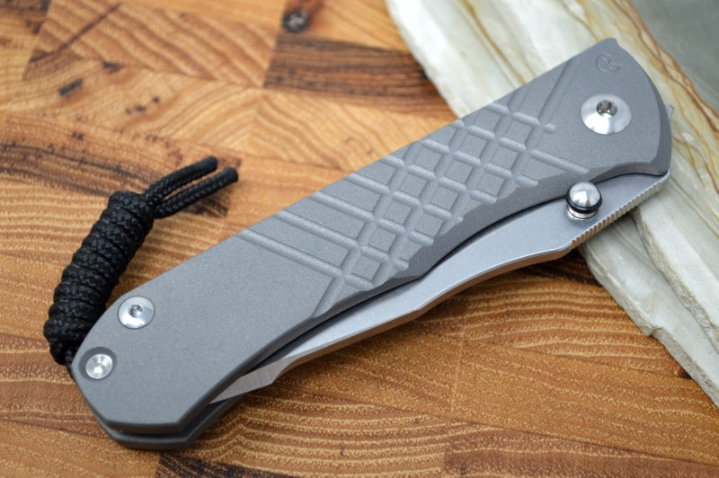 Chris Reeve Umnumzaan Left Handed - Drop Point Blade / CPM-Magancut Steel / Plain Titanium Handle UMN-1001