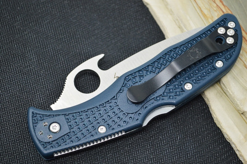 Spyderco Endela Emerson Wave- Blue & Gray Handle / Satin Blade / VG-10 Steel - C243PGYW