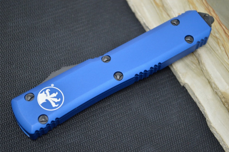 Microtech Ultratech OTF - Tanto Edge with Partial Serrate / Black Blade / Blue Body - 123-2BL
