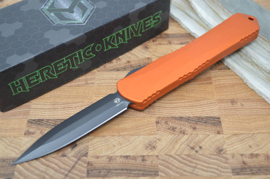 Heretic Knives Manticore X OTF - Orange Handle / Black DLC Blade