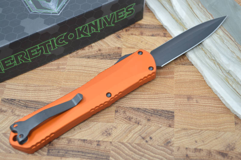 Heretic Knives Manticore X OTF - Orange Handle / Black DLC Blade