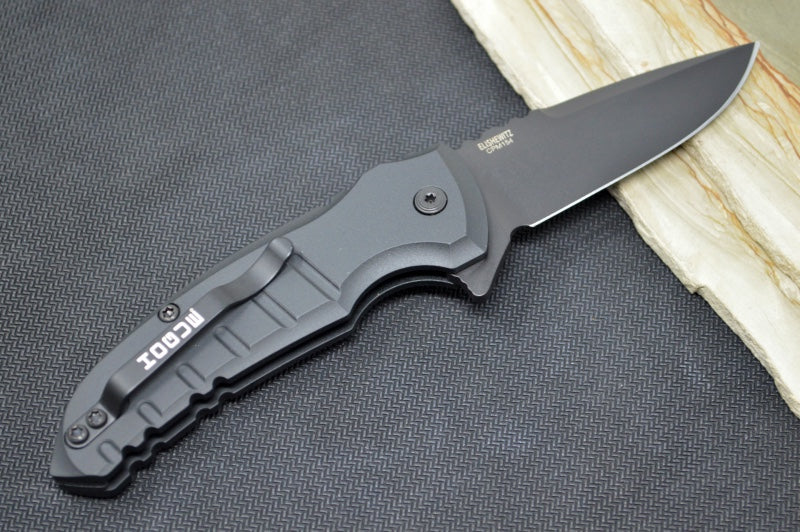 Hogue Knives X1 Microflip - Black Anodized Aluminum Handle / CPM -154CM Steel / Black Drop Point Blade 24176