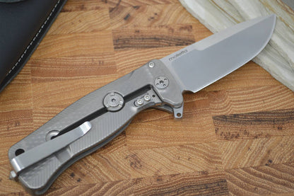 Lionsteel SR-22 Gray Titanium Integral Flipper - SR22 G - Northwest Knives