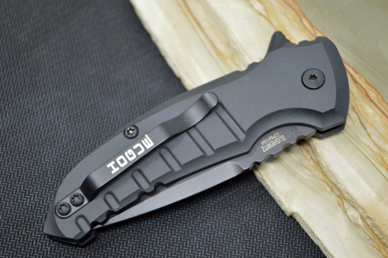 Hogue Knives X1 Microflip - Black Anodized Aluminum Handle / CPM-154 Steel / Black Drop Point Blade 24176