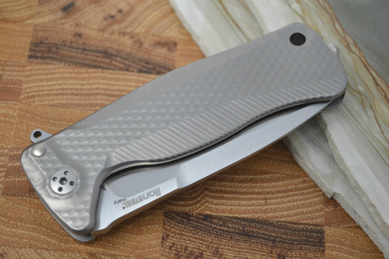 Lionsteel SR-22 Gray Titanium Integral Flipper - SR22 G - Northwest Knives