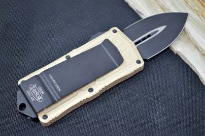 Microtech Exocet OTF - Dagger Blade / Black Finish / Champagne Gold Handle 157-1CG