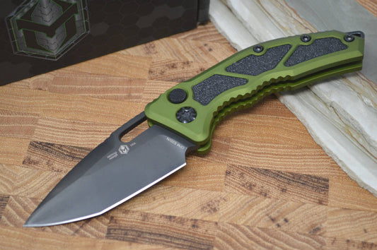 Heretic Knives Medusa Auto - Tanto DLC Blade / Green Handle - Northwest Knives