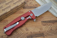 Lionsteel SR-22 Red Aluminum Integral Flipper - Satin Blade - SR22A-RS - Northwest Knives
