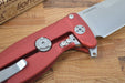 Lionsteel SR-22 Red Aluminum Integral Flipper - Satin Blade - SR22A-RS - Northwest Knives