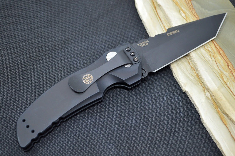 Hogue Knives EX A01 Auto - Black Aluminum Handle / 154CM Blade / Black Tanto Blade 34120