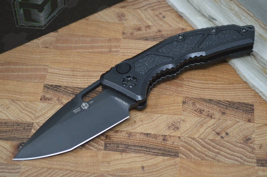 Heretic Knives Medusa Auto - Tanto DLC Blade / Black Battleworn Handle - Northwest Knives