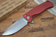 Lionsteel SR-11 Red Aluminum Integral Flipper - Satin Blade - SR11A-RS - Northwest Knives