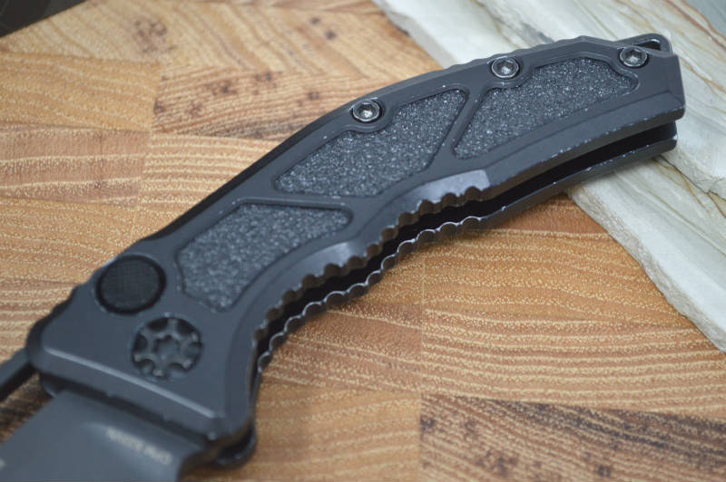 Heretic Knives Medusa Auto - Tanto DLC Blade / Black Battleworn Handle - Northwest Knives